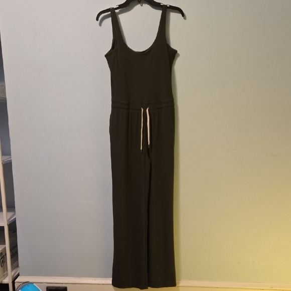 Vuori Pose Scoop Rib-knit Jumpsuit Sz Medium Kale - Picture 3 of 7